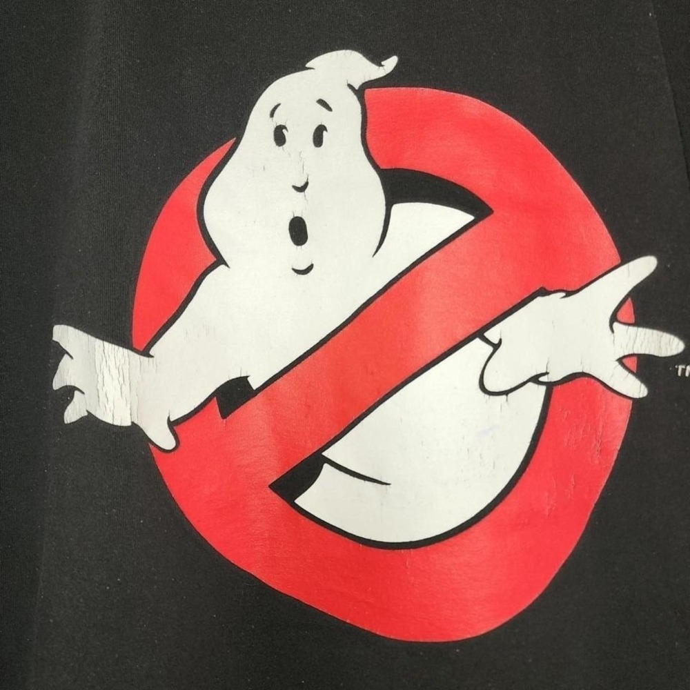 Ghost Busters logo black tee No tag Beat up shirt fits large - Picture 2 of 3